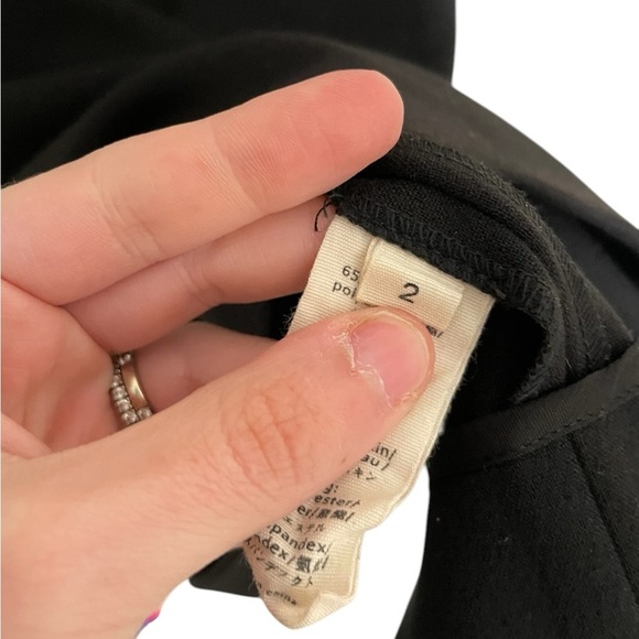 L’AGENCE Elegant Black Dress Faux Leather Cocktail 2 - Picture 4 of 7